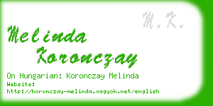 melinda koronczay business card